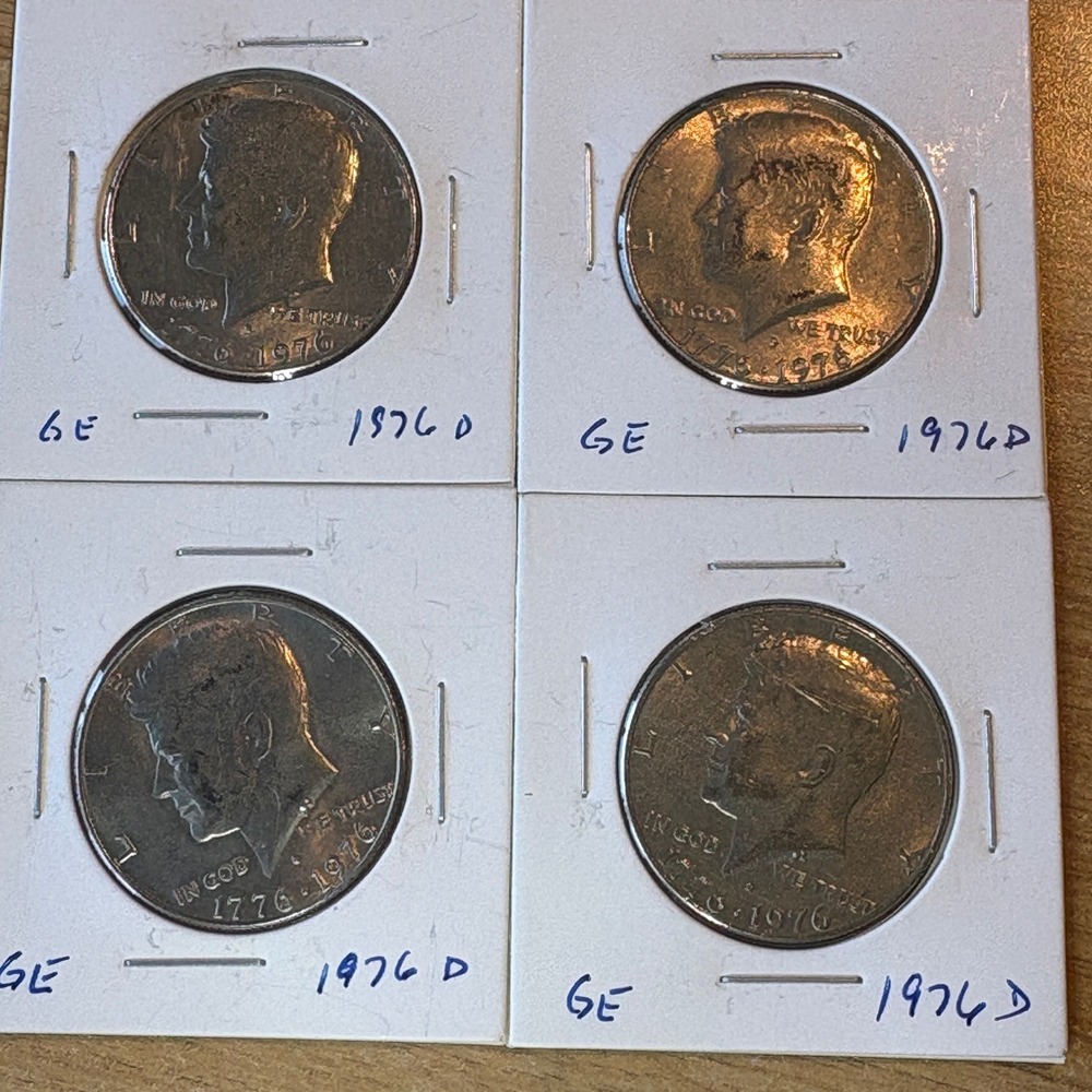 1776-1976 Kennedy Half Dollar with Grease Strike Thru Error on Reverse